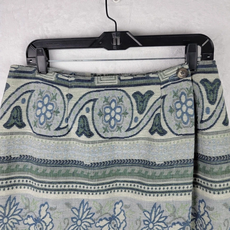 Falda St Johns Bay Talla 14 Estampado Completo Botón Envolvente Maxi Recto Algodón Gris  Foto 3 de 4