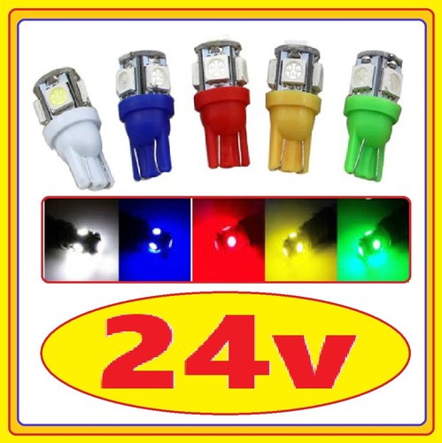 24v ✅ White Green Red Blue LED Bulbs 507 ✅ Mercedes MAN DAF Scania Volvo HGV BUS - Picture 8 of 10