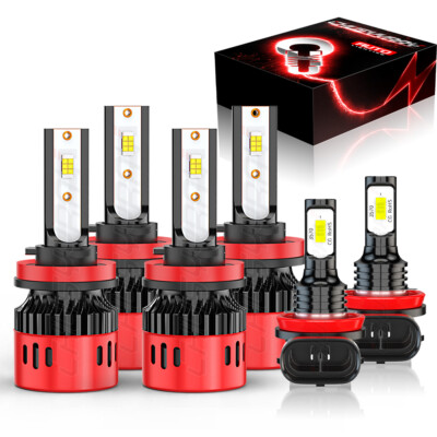 For Nissan Sentra 2013-2020 6X Combo LED Headlight High-Low beam+Fog light Bulbs