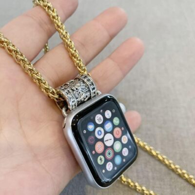 Stainless Steel Necklace watch Strap Compatible with Apple Watch