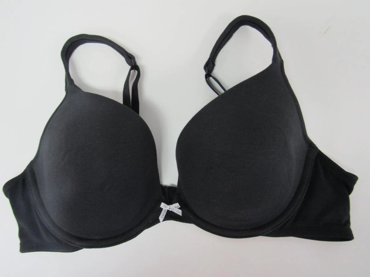 NWOT CACIQUE BLACK COTTON BOOST PLUNGE BRA sz 38D