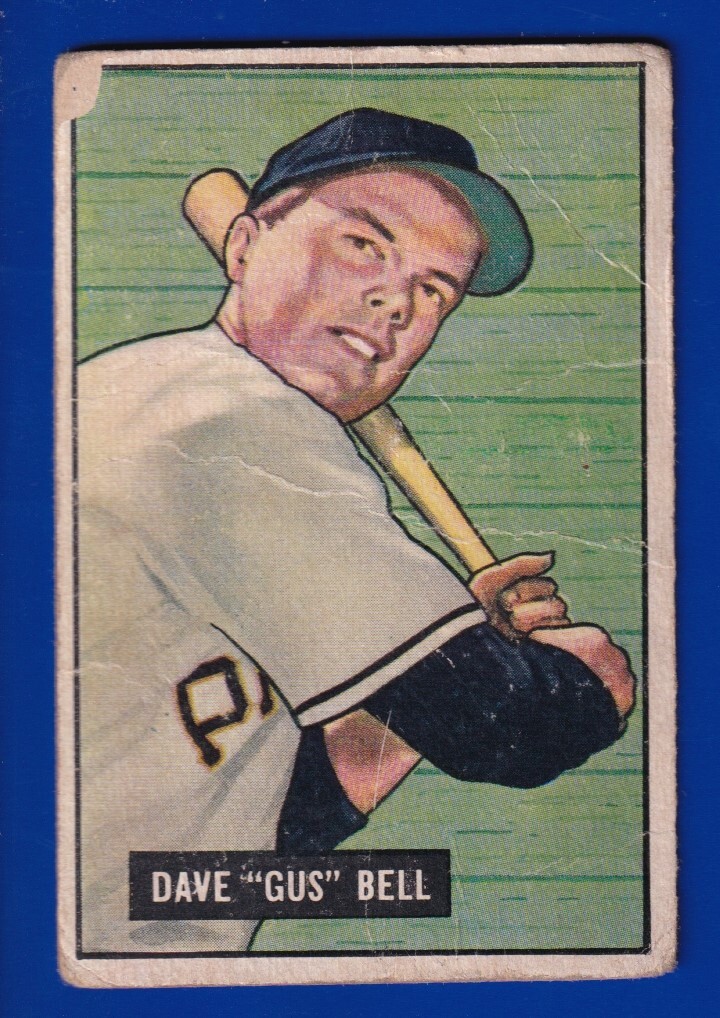 DAVE GUS BELL ROOKIE pirates 1951 BOWMAN #40 FAIR