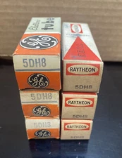 Lot of 6 GE & Raytheon 5DH8 Electron Tubes