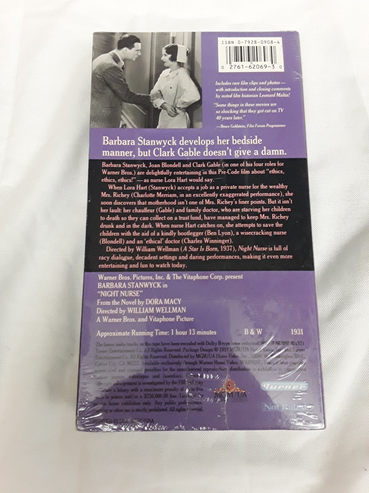 Night Nurse, 1931 ‧ Drama/Crime, Barbara Stanwyck, Clark Gable, NEW VHS