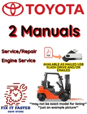 TOYOTA FORKLIFT 3FD25 SERVICE REPAIR SHOP ENGINE MANUAL PDF FILE ON USB