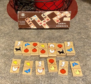wooden animal dominoes