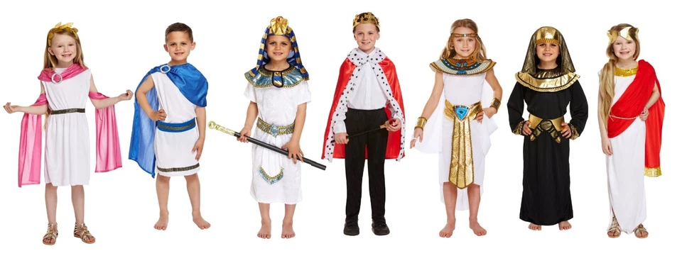 EGYPTIAN BOOK WEEK COSTUMES Kids Ancient Historic Fancy Dress Child Outfit - Image 2 of 4