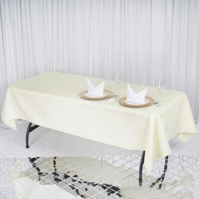60x102'' Ivory PREMIUM RECTANGLE Polyester TABLECLOTH Catering Linens Ceremony