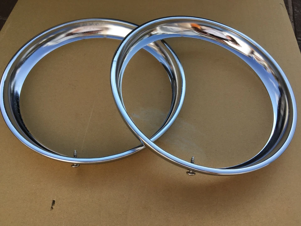 LLANTAS DE FARO TRIUMPH TR2 TR3 TR10 PREMIUM CROMADAS X 2 (POST GRATUITO REINO UNIDO) Foto 3 de 3