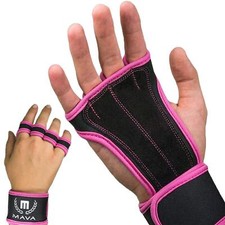 NEW Leather Padding Gloves Cross Training Wrist Support Power Lifting Fit Medium