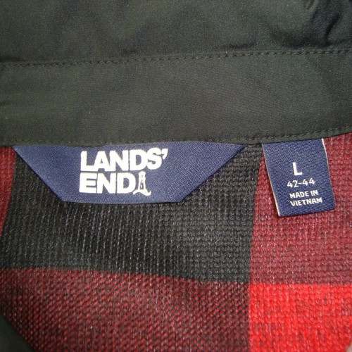 NWOT LANDS' END Buffalo Plaid Hybrid Sweater Fleece Shirt Jacket Size L - Picture 3 of 10
