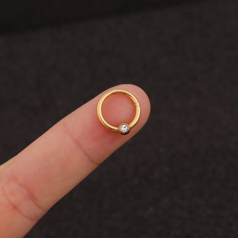 16G 8mm Surgical Steel Captive Bead Ring Nose Tragus Lip Ear Piercing Jewellery - image 4 of 4