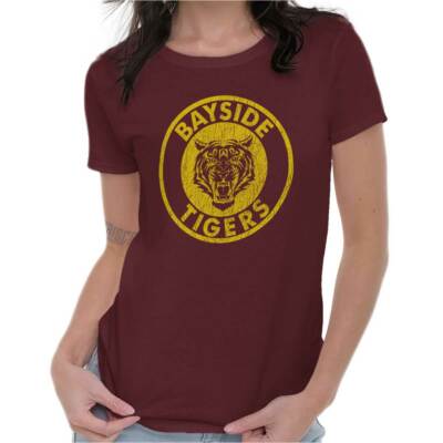 Vintage Distressed Bayside Tiger Athletic Womens Top Junior Graphic Tee Vintage Distressed Bayside Tiger Athletic Womens Top Junior Graphic Tee