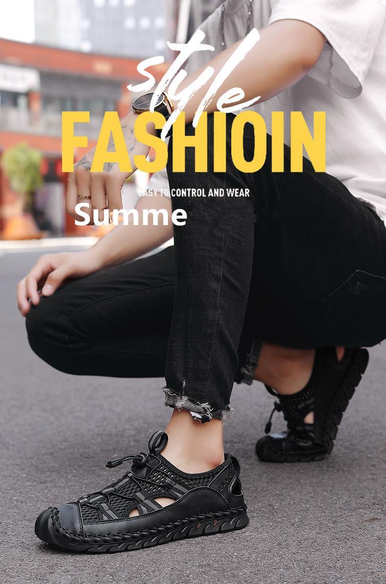 Sandalias De Vestir Para Hombres Piel Genuina Chancletas Chanclas De Cuero eBay