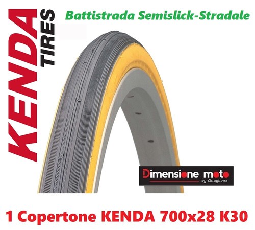 1 Copertone KENDA 700x28 K30 Nero/Para Semislick per Bici 28\