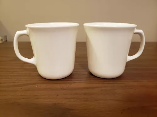 2 white corning USA coffee mugs