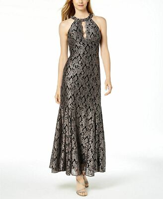 chinese dress ladies Ashley Lauren 4753 Cocktail Dress Halter Keyhole Cut Out Fitted Sequin Homecoming Gown Gold / 12 main image 1