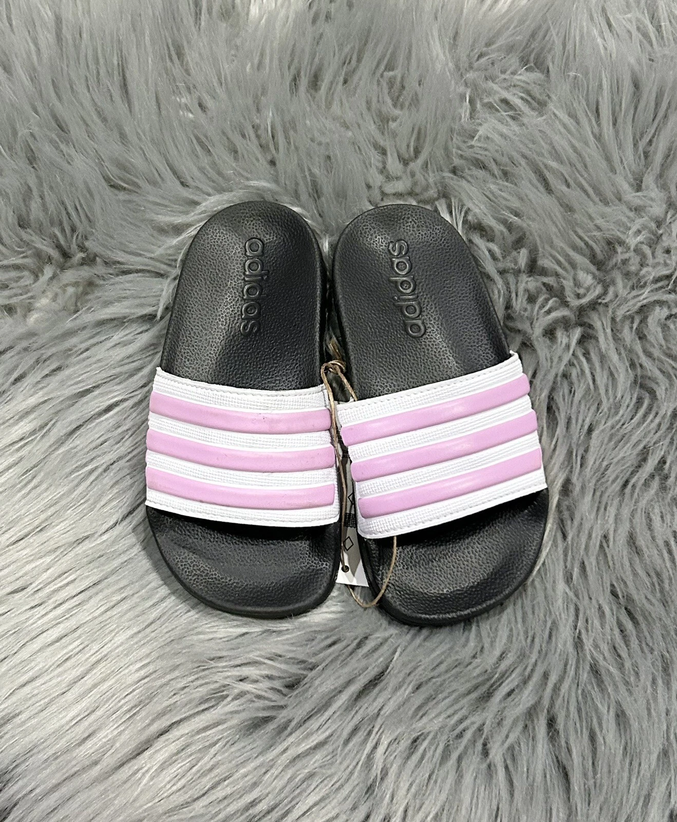Scivoli doccia bambino Adidas giovani Adilette rosa e bianco taglia 10