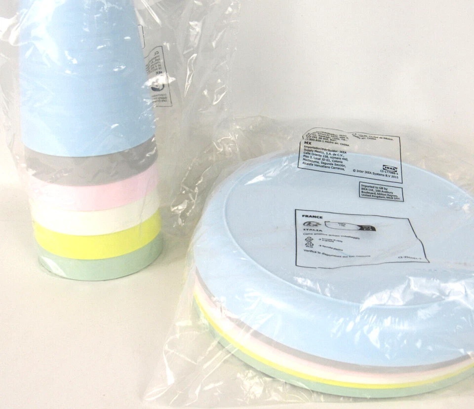 Ikea Kalas Niños Niños Colores Pastel 6 Tazas y 6 Platos Nuevo en Paquetes Foto 3 de 4