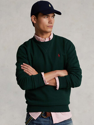 Polo Ralph Lauren Crew Neck Cotton Blend Sweater, College Green XL