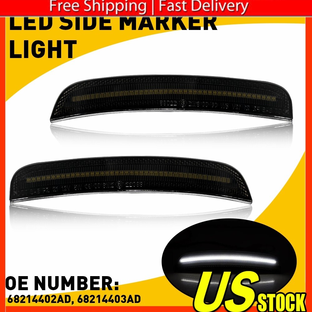 Smoked LED Side Marker Lights for Chrysler 300 2015-2023 – White