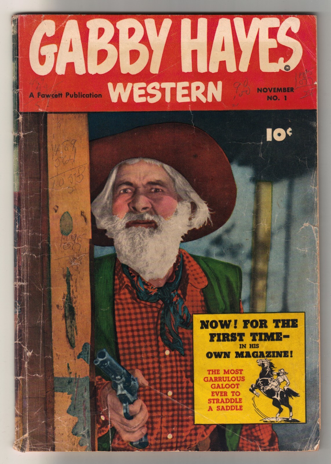 Gabby Hayes Western Lot of 7 (1,4,5,13,19,26,29) Low Grade Golden Age Fawcett