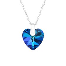 925 Silver Heart Necklace with Crystal