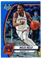 MILES KELLY 2024-25 Bowman University Chrome BLUE SHIMMER REFRACTOR /35 RC SSP!