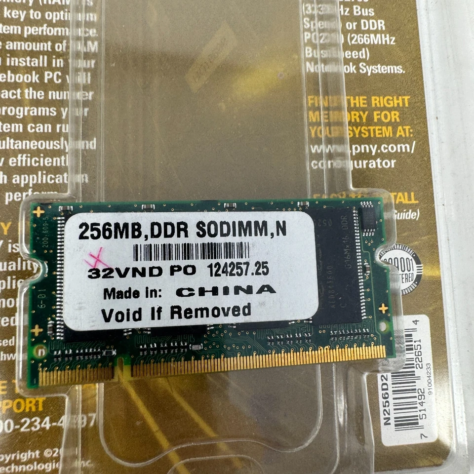 PNY 256MB USA PC-2700 DDR-333 LAPTOP Memory SEALED NEW OLD STOCK - Image 3 of 3
