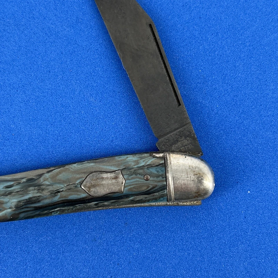 Винтажный Imperial Prov США карманный нож - длинный ручка нож зеленый / синий - Изображение 3 из 4