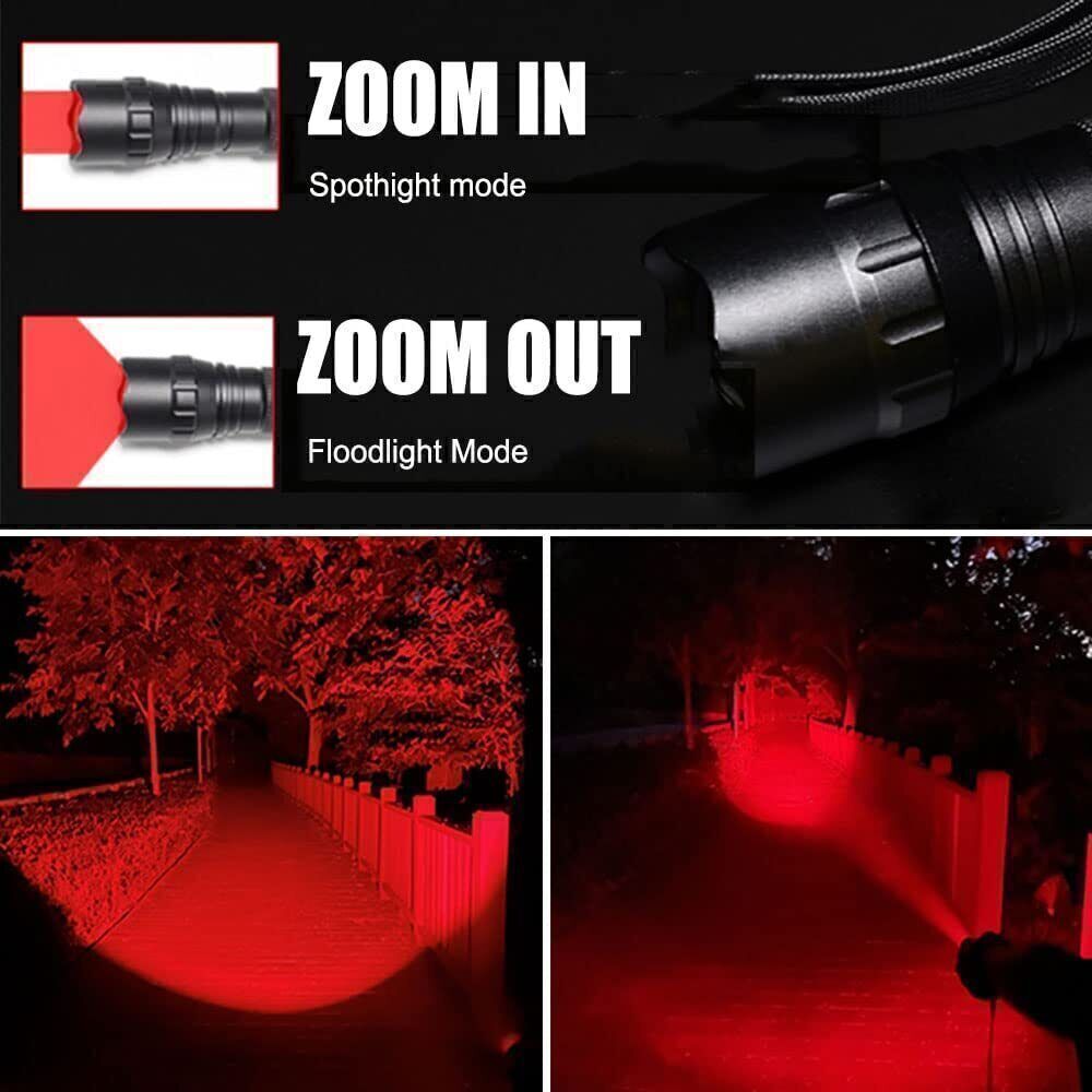 800Yards Zoom Red LED Lamp Scope Mount Gun Light Lamping Hunting Air