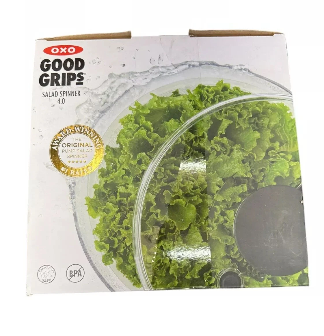 OXO 32480 10.5 Inch Salad Spinner - Clear New Open Box