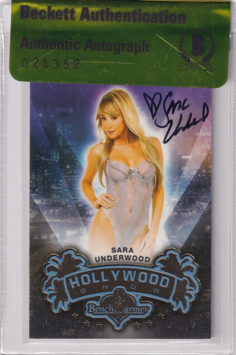 Sara Jean Underwood Signed 2014 Bench Warmer Hollywood Show Card 7 BAS COA  Auto
