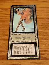 Texaco Products 1935 Pinup Girl Calendar Fire Chief Gasoline 