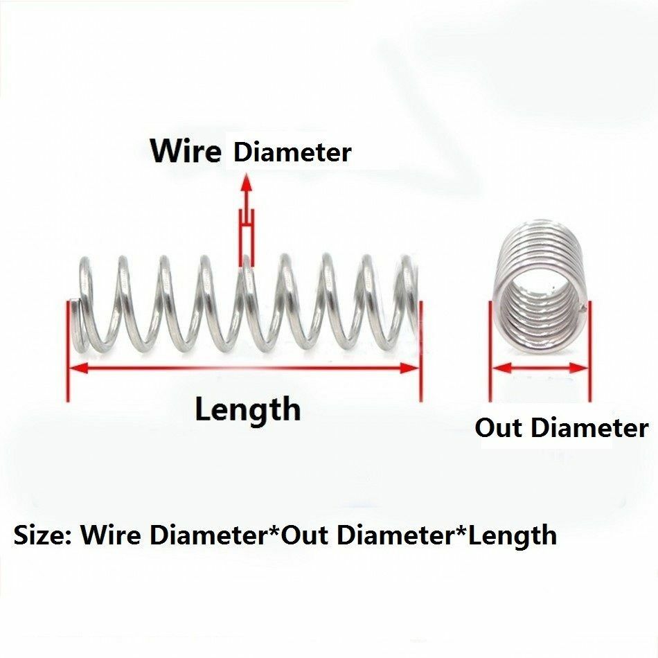 Roll Spring 5mm Wire Dia 0.6/0.7/0.8mm 304 Stainless Steel Compression Spring OD 5mm ...