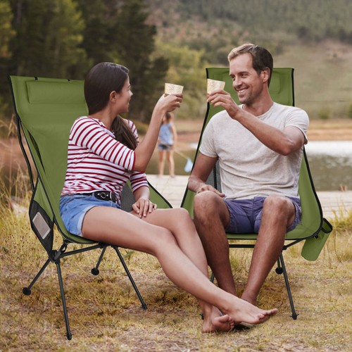 Portable High Back Camping Chair Folding Outdoor Camping Travel Hiking - Bild 23 von 33