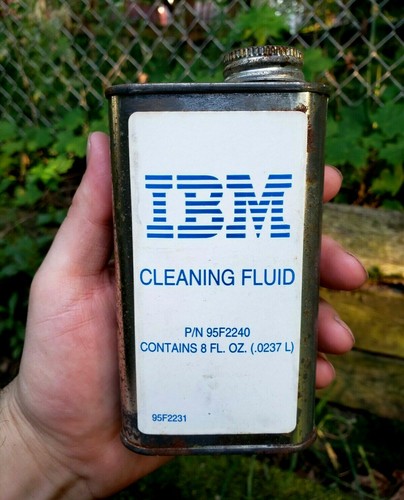 Vintage IBM International Business Machines Cleaning Fluid Oil Can Advertising