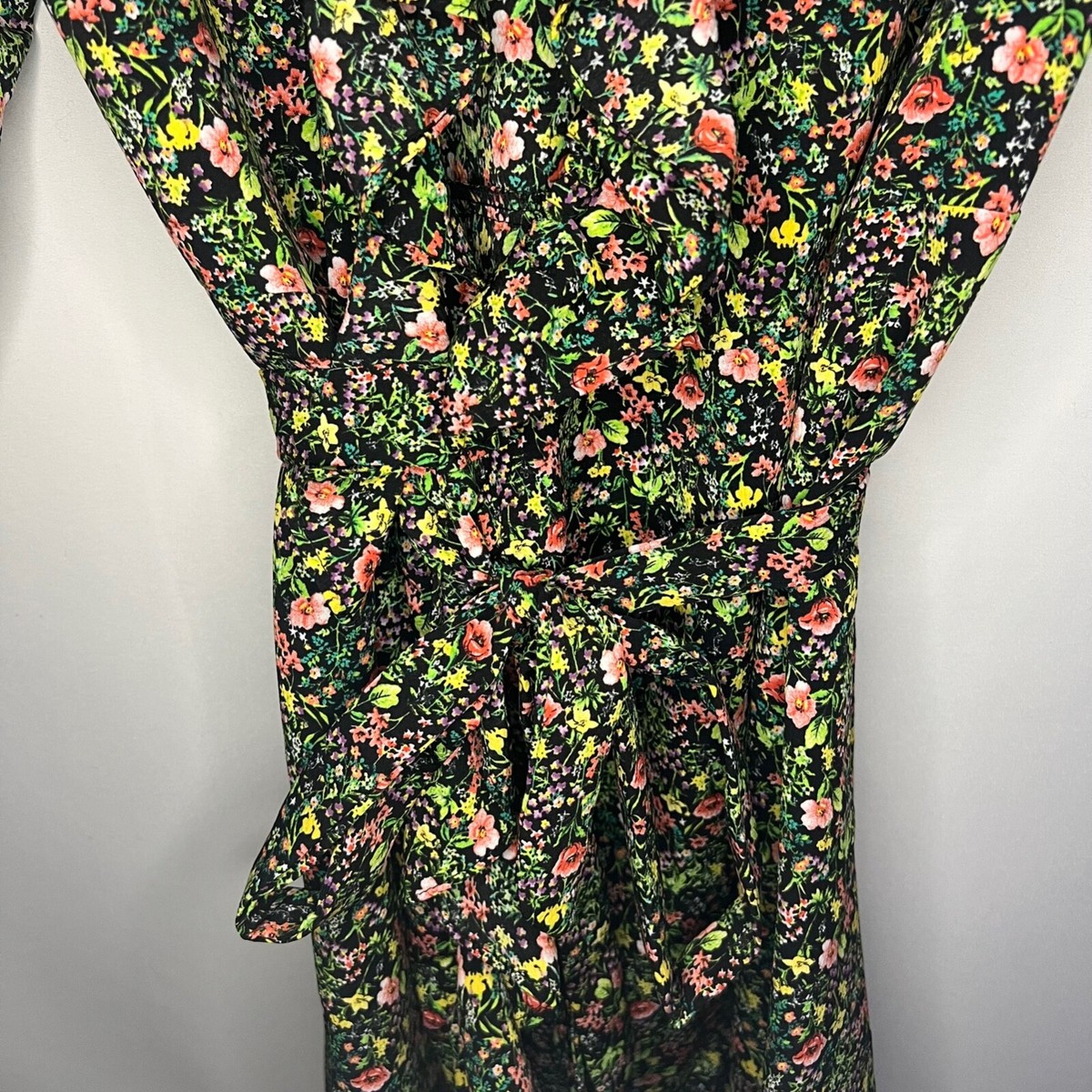 knee length dresses for ladies All The Good Black Ditsy Floral Ruffled Midi Dress – Shop the Mint main image 0