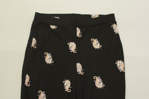 Poof-Girl Girl's Unicorn Printed Basic Pull On Leggings MD6 Black Multi Small - Picture 2 of 4
