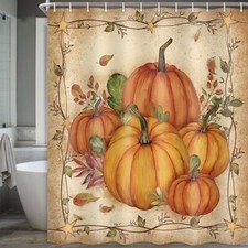 Fall Pumpkin Shower Curtain for Bathroom Decor Autumn Harvest Thanksgiving