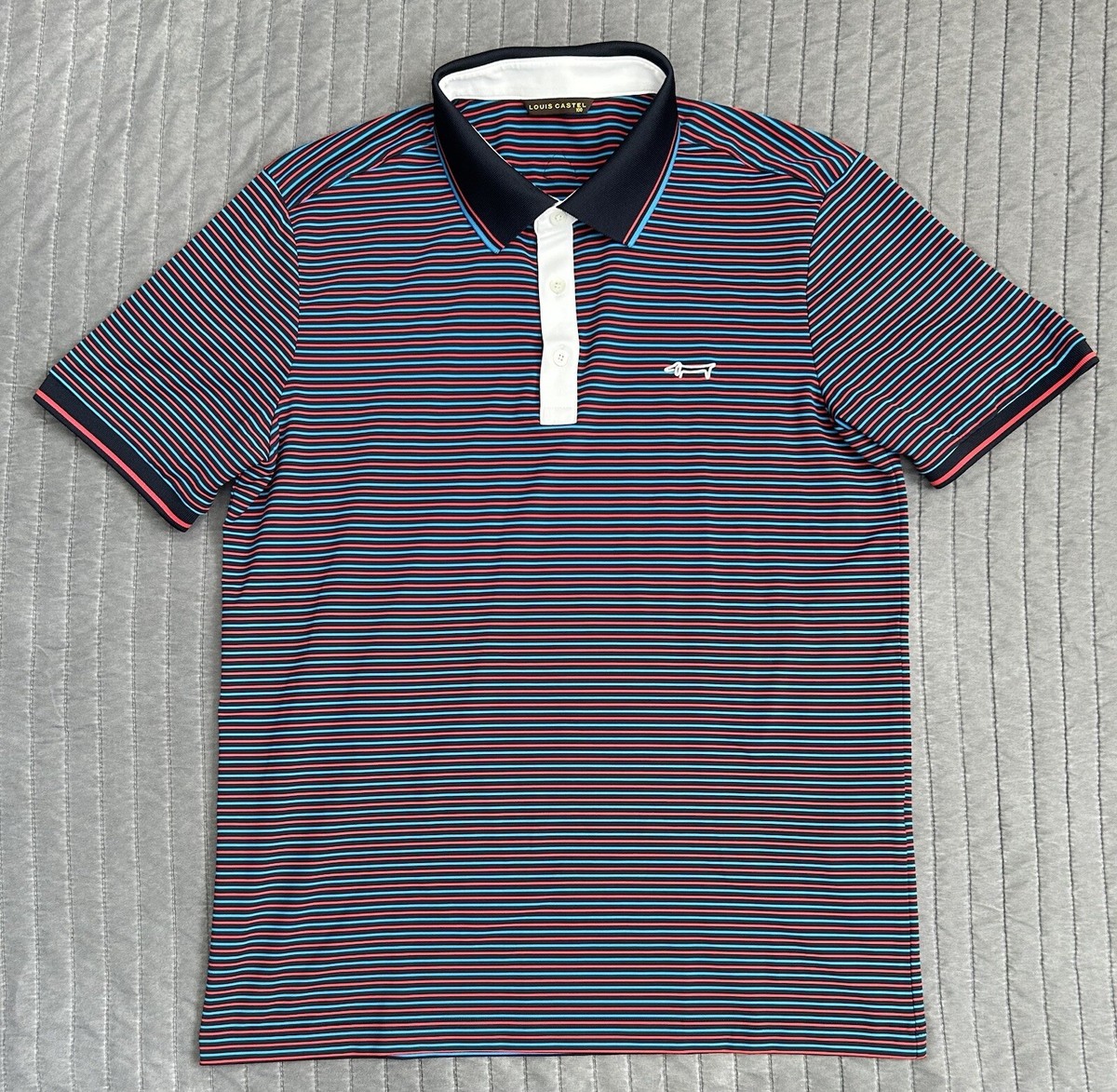 【新品タグ付き】THE CASTLE COURSE ゴルフシャツ Lサイズ Louis Castel Golf Quarter Front Zipper S/S Cotton Blend