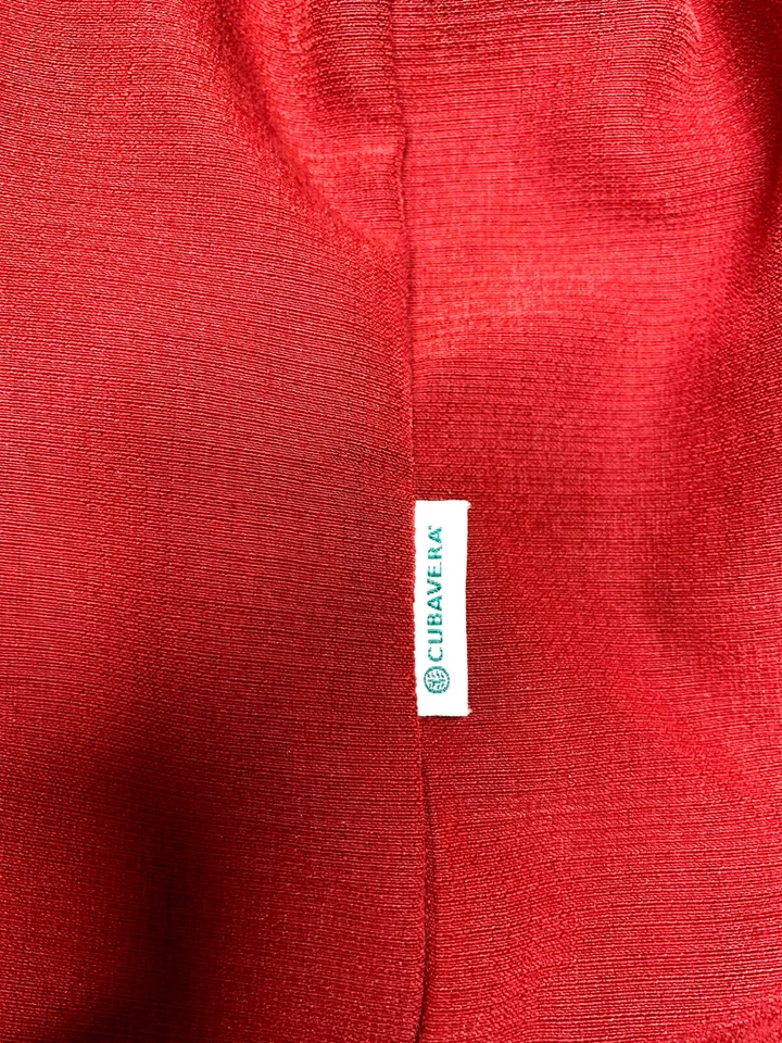 Cubavera Mens Lounge Button Front Long Sleeve Red Polyester Shirt X Large XL - Image 4 of 4