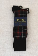 Polo Ralph Lauren 2 Pack Dress Socks Holiday Plaid / Stripe Men Shoe 6-12.5 NEW
