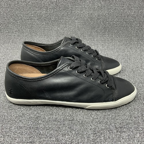 Mindy Low Top Black Leather Lace Up 