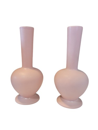 Vintage Royal Haeger Vases Pair Of Two Puff Pink Genie Bud Vase MCM 9 In - Picture 9 of 11