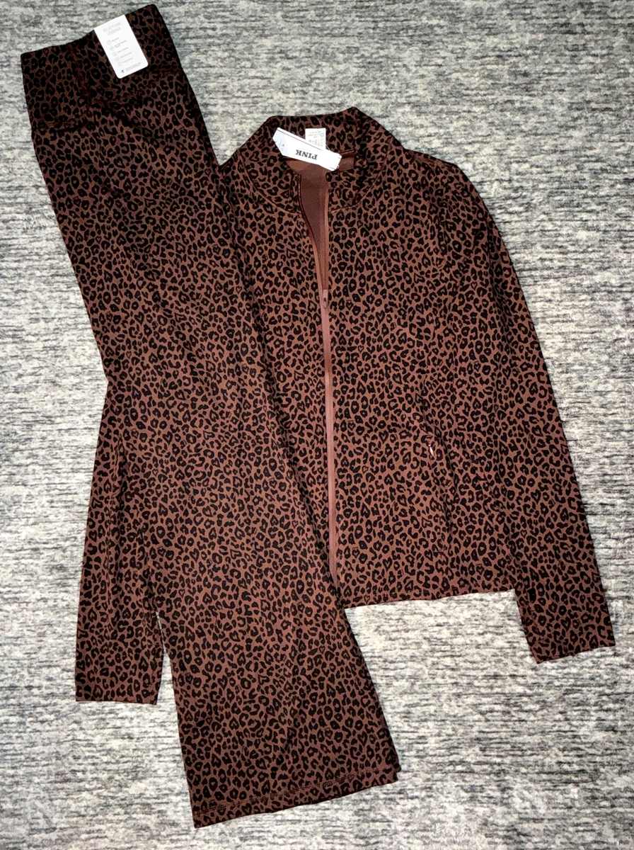 Victoria's Secret Pink Leopard Relay Full Zip Jacket + Flare