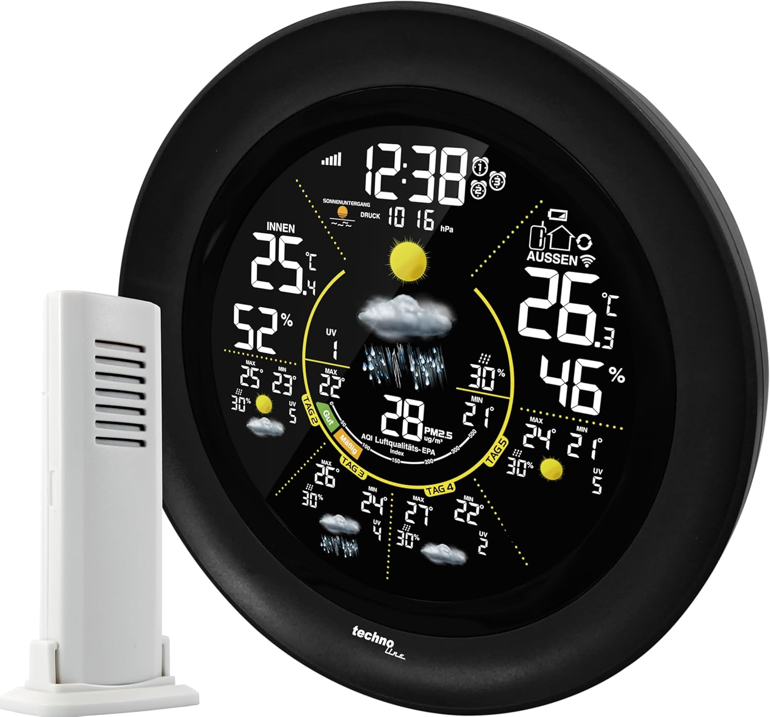 WD3040 Stazione Meteo Internet WiFi Technoline - Design Elegante e App