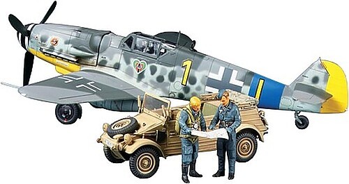 Tamiya Messerschmitt Bf109 G-6 w/Kubelwage - Plastic Model Airplane Kit - 1/48