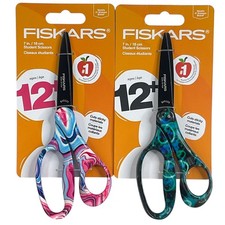 Fiskars Student Scissors No More Sticky Blades Comfort Grip Multicolor Qty 2