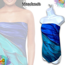 NWT Miraclesuit 8 Hankini Tankini Top in Maldiva 6566556 Blue Mulit 144
